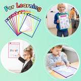 Darrahopens Baby & Kids > Baby & Kid's Toys > Art & Drawing Toys Erasable and Writable Folders - Pack of 30 | Includes 30 water-based whiteboard markers and 1 eraser - Transparent plastic folders/protective sleeves - Drawing and tracing bags for young children - Erasable and writable - Random colors