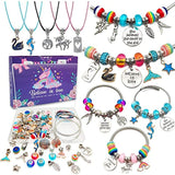 Darrahopens Baby & Kids > Baby & Kid's Toys > Art & Drawing Toys Unicorn & Mermaid Charm Bracelet Craft Kit for Girls