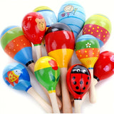 Darrahopens Baby & Kids > Baby & Kid's Toys > Building Toys 3x WOODEN MARACAS Musical Egg Percussion Toy Shakers Rattles Rumba Party