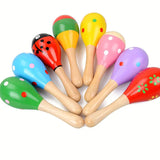 Darrahopens Baby & Kids > Baby & Kid's Toys > Building Toys 3x WOODEN MARACAS Musical Egg Percussion Toy Shakers Rattles Rumba Party
