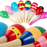 Darrahopens Baby & Kids > Baby & Kid's Toys > Building Toys 3x WOODEN MARACAS Musical Egg Percussion Toy Shakers Rattles Rumba Party