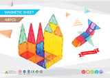 Darrahopens Baby & Kids > Baby & Kid's Toys > Building Toys 48 Pcs non-toxic STEM Educational, Durable Magnetic Tiles/Puzzle with Storage Bag