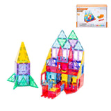 Darrahopens Baby & Kids > Baby & Kid's Toys > Building Toys 78 Pcs non-toxic STEM Educational, Durable Magnetic Tiles/Puzzle with Storage Bag