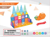Darrahopens Baby & Kids > Baby & Kid's Toys > Building Toys 78 Pcs non-toxic STEM Educational, Durable Magnetic Tiles/Puzzle with Storage Bag