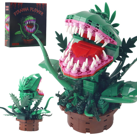 Darrahopens Baby & Kids > Baby & Kid's Toys > Building Toys Audrey 2 Piranha Plant Building Toys Sets, Little Shop of Horrors Flowers Cannibal with  Building Blocks, Gift for TV Fans Halloween Christmas Kids Ages 8+