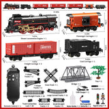 Darrahopens Baby & Kids > Baby & Kid's Toys > Building Toys Model Train Set, Remote Control Train Toys with 3Way Smoke Locomotive, 5 Train Cars, Luxury Track Kit, Authentic Train Sounds & Lights, Rechargeable Battery, Top Present for Train Lovers (Black)