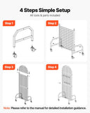 Darrahopens Baby & Kids > Baby & Kid's Toys > Building Toys VEVOR 2 Packs Grid Wall Panels, 600 x 1640mm Wire Grid Panels Display Rack, Movable Art Display Shelf with Wheels and 20 Hooks, Black Carbon Steel Gridwall for Craft Show, Decor, Storage, Notice Board