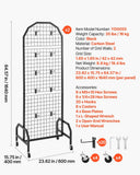 Darrahopens Baby & Kids > Baby & Kid's Toys > Building Toys VEVOR 2 Packs Grid Wall Panels, 600 x 1640mm Wire Grid Panels Display Rack, Movable Art Display Shelf with Wheels and 20 Hooks, Black Carbon Steel Gridwall for Craft Show, Decor, Storage, Notice Board