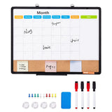 Darrahopens Baby & Kids > Baby & Kid's Toys > Building Toys VEVOR 24"x 18" Monthly Calendar Whiteboard & Cork Board Combo with Aluminum Frame – 2-in-1 Magnetic Dry Erase Bulletin Board for Wall Mount – Ideal for School, Home, Office