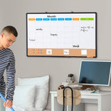Darrahopens Baby & Kids > Baby & Kid's Toys > Building Toys VEVOR 36"x 24" Monthly Calendar Whiteboard & Cork Board Combo with Aluminum Frame – 2-in-1 Magnetic Dry Erase Bulletin Board for Wall Mount – Ideal for School, Home, Office