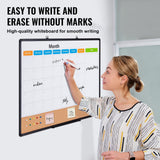 Darrahopens Baby & Kids > Baby & Kid's Toys > Building Toys VEVOR 36"x 24" Monthly Calendar Whiteboard & Cork Board Combo with Aluminum Frame – 2-in-1 Magnetic Dry Erase Bulletin Board for Wall Mount – Ideal for School, Home, Office