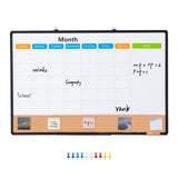 Darrahopens Baby & Kids > Baby & Kid's Toys > Building Toys VEVOR 36"x 24" Monthly Calendar Whiteboard & Cork Board Combo with Aluminum Frame – 2-in-1 Magnetic Dry Erase Bulletin Board for Wall Mount – Ideal for School, Home, Office