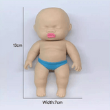 Darrahopens Baby & Kids > Baby & Kid's Toys > Dolls, Playsets & Toy Figures 2 Pack 13cm Natasha Squeeze Dolls Black and White Mini Slow Rebound TPR Sand Filled Stress Relief Toys with Random Underwear Color for Local Home Fun