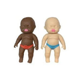 Darrahopens Baby & Kids > Baby & Kid's Toys > Dolls, Playsets & Toy Figures 2 Pack 13cm Natasha Squeeze Dolls Black and White Mini Slow Rebound TPR Sand Filled Stress Relief Toys with Random Underwear Color for Local Home Fun