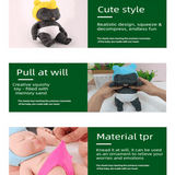 Darrahopens Baby & Kids > Baby & Kid's Toys > Dolls, Playsets & Toy Figures Black 26CM Large Squeeze Ugly Doll Stress Relief Toy Slow Rebound TPR Sand-Filled Squishy Figure for Local Home Pretend Play and Anxiety Reduction(Blue cap and white trousers)