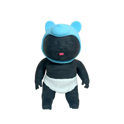 Darrahopens Baby & Kids > Baby & Kid's Toys > Dolls, Playsets & Toy Figures Black 26CM Large Squeeze Ugly Doll Stress Relief Toy Slow Rebound TPR Sand-Filled Squishy Figure for Local Home Pretend Play and Anxiety Reduction(Blue cap and white trousers)