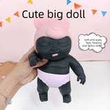 Darrahopens Baby & Kids > Baby & Kid's Toys > Dolls, Playsets & Toy Figures Black 26CM Large Squeeze Ugly Doll Stress Relief Toy Slow Rebound TPR Sand-Filled Squishy Figure for Local Home Pretend Play and Anxiety Reduction(Pink cap and purple trousers)