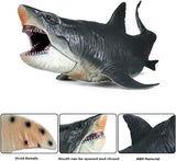 Darrahopens Baby & Kids > Baby & Kid's Toys > Dolls, Playsets & Toy Figures Large Megalodon Shark Toy, Plastic Sea Animal Figure, Realistic Sea Monster Toy Figure