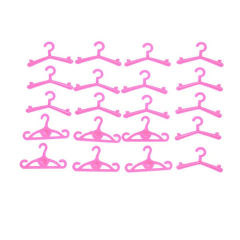 Darrahopens Baby & Kids > Baby & Kid's Toys > Dolls, Playsets & Toy Figures Pink Hangers Accessories For Barbie Doll, 20 pcs Dress Clothes Hangers