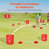 Darrahopens Baby & Kids > Baby & Kid's Toys > Dolls, Playsets & Toy Figures VEVOR Backyard Golf Game, 6 Hole Golf Course, Golf Game Practice Games, Golf Chipping Game for Family, Adults and Kids, Portable Outdoor Yard Golf Game for Lawn, Yard, Camping, Park, Beach
