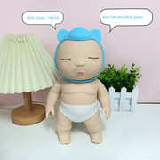 Darrahopens Baby & Kids > Baby & Kid's Toys > Dolls, Playsets & Toy Figures White 26CM Large Squeeze Ugly Doll Stress Relief Toy Slow Rebound TPR Sand-Filled Squishy Figure for Local Home Pretend Play and Anxiety Reduction(Blue cap and white trousers)