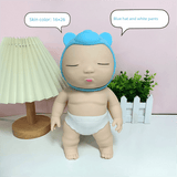 Darrahopens Baby & Kids > Baby & Kid's Toys > Dolls, Playsets & Toy Figures White 26CM Large Squeeze Ugly Doll Stress Relief Toy Slow Rebound TPR Sand-Filled Squishy Figure for Local Home Pretend Play and Anxiety Reduction(Blue cap and white trousers)