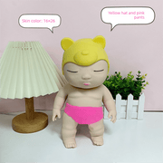 Darrahopens Baby & Kids > Baby & Kid's Toys > Dolls, Playsets & Toy Figures White 26CM Large Squeeze Ugly Doll Stress Relief Toy Slow Rebound TPR Sand-Filled Squishy Figure for Local Home Pretend Play and Anxiety Reduction(Yellow hat and red trousers)