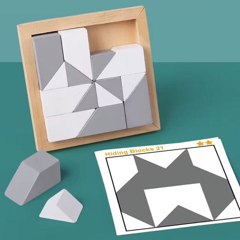 Darrahopens Baby & Kids > Baby & Kid's Toys > Kid's Jigsaw Puzzles Wooden Hidden Block Puzzle Toys
