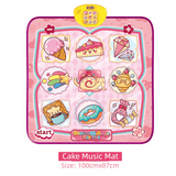 Darrahopens Baby & Kids > Baby & Kid's Toys > Musical Toys 2-Pack Kids Multifunctional Electronic Dance Mat(100x87CM) - Dessert & Pink Ornament Theme Play Mat with Sound Recognition for Early Education and Physical Exercise