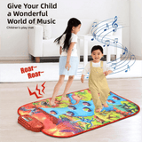 Darrahopens Baby & Kids > Baby & Kid's Toys > Musical Toys 2-Pack Kids Multifunctional Electronic Dance Mat(52x86CM) - Dinosaur & Transport Theme Play Mat with Sound Recognition for Early Education and Physical Exercise