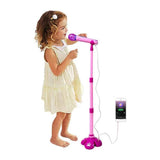 Darrahopens Baby & Kids > Baby & Kid's Toys > Musical Toys Karaoke Machine with 1 Mic Adjustable Stand Music Play Toy Pink