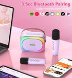 Darrahopens Baby & Kids > Baby & Kid's Toys > Musical Toys Karaoke set for kids - Portable Bluetooth speaker for car - Equipped with 2 karaoke microphones - Voice changer and LED lights - Ideal birthday gift for teenagers and children - Purple