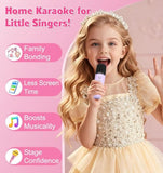 Darrahopens Baby & Kids > Baby & Kid's Toys > Musical Toys Karaoke set for kids - Portable Bluetooth speaker for car - Equipped with 2 karaoke microphones - Voice changer and LED lights - Ideal birthday gift for teenagers and children - Purple