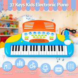 Darrahopens Baby & Kids > Baby & Kid's Toys > Musical Toys Keezi Kids Piano Keyboard 37 Keys Electronic Musical Instrument Set w/ Stool Microphone