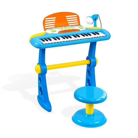 Darrahopens Baby & Kids > Baby & Kid's Toys > Musical Toys Keezi Kids Piano Keyboard 37 Keys Electronic Musical Instrument Set w/ Stool Microphone