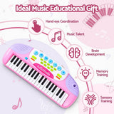 Darrahopens Baby & Kids > Baby & Kid's Toys > Musical Toys Keezi Kids Piano Keyboard 37 Keys Electronic Musical Instrument Set w/ Stool Microphone
