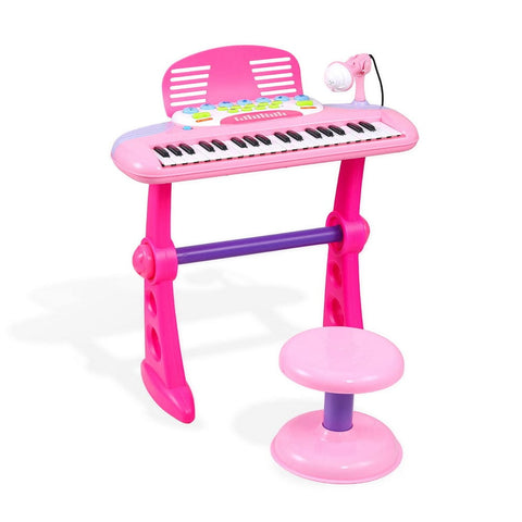 Darrahopens Baby & Kids > Baby & Kid's Toys > Musical Toys Keezi Kids Piano Keyboard 37 Keys Electronic Musical Instrument Set w/ Stool Microphone