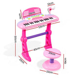 Darrahopens Baby & Kids > Baby & Kid's Toys > Musical Toys Keezi Kids Piano Keyboard 37 Keys Electronic Musical Instrument Set w/ Stool Microphone