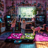 Darrahopens Baby & Kids > Baby & Kid's Toys > Musical Toys Kids Dual Player Interactive Electronic Dance Mat - Extra Large 105x90cm Anti-Slip Music Game Pad with Two Modes & Three Ways, No TV Required