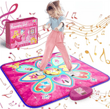 Darrahopens Baby & Kids > Baby & Kid's Toys > Musical Toys Purple Wireless Kids Electronic Princess Dance Mat & Music Playmat(90x90CM) - 7 Modes Foot Game Pad Toy with Digital Score Display