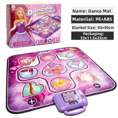Darrahopens Baby & Kids > Baby & Kid's Toys > Musical Toys Purple Wireless Kids Electronic Princess Dance Mat & Music Playmat(90x90CM) - 7 Modes Foot Game Pad Toy with Digital Score Display