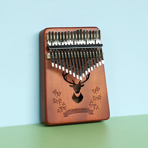 Darrahopens Baby & Kids > Baby & Kid's Toys > Musical Toys Retro forest deer 17 Key Kalimba Thumb Piano Solid Wood Portable Finger Piano for Beginners and Music Lovers Includes Tuning Kit and Bag for Australian Lifestyle