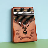 Darrahopens Baby & Kids > Baby & Kid's Toys > Musical Toys Retro forest deer 17 Key Kalimba Thumb Piano Solid Wood Portable Finger Piano for Beginners and Music Lovers Includes Tuning Kit and Bag for Australian Lifestyle(Hand care style)