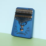 Darrahopens Baby & Kids > Baby & Kid's Toys > Musical Toys Sapphire blue forest deer 17 Key Kalimba Thumb Piano Solid Wood Portable Finger Piano for Beginners and Music Lovers Includes Tuning Kit and Bag for Australian Lifestyle