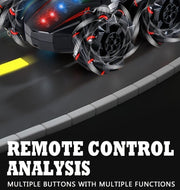 Darrahopens Baby & Kids > Baby & Kid's Toys > Outdoor Play Equipment 2.4G remote control car, electric stunt car, drifting car, spray function, kids toy car, double-sided stunt car, watch remote control, outdoor RC toy, rechargeable toy car - black and blue - Size Dual-control In Australia - Darrahopens