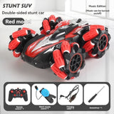 Darrahopens Baby & Kids > Baby & Kid's Toys > Outdoor Play Equipment 2.4G remote control car, electric stunt car, drifting car, spray function, kids toy car, double-sided stunt car, watch remote control, outdoor RC toy, rechargeable toy car - black and blue - Size Dual-control In Australia - Darrahopens