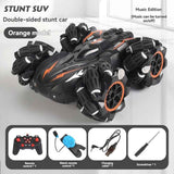 Darrahopens Baby & Kids > Baby & Kid's Toys > Outdoor Play Equipment 2.4G remote control car, electric stunt car, drifting car, spray function, kids toy car, double-sided stunt car, watch remote control, outdoor RC toy, rechargeable toy car - Red - Size Dual-control In Australia - Darrahopens