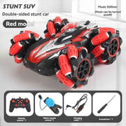 Darrahopens Baby & Kids > Baby & Kid's Toys > Outdoor Play Equipment 2.4G remote control car, electric stunt car, drifting car, spray function, kids toy car, double-sided stunt car, watch remote control, outdoor RC toy, rechargeable toy car - Red - Size Dual-control In Australia - Darrahopens
