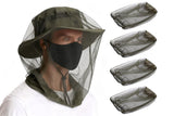 Darrahopens Baby & Kids > Baby & Kid's Toys > Outdoor Play Equipment 5Pcs Mosquito Head Net Bug Net Hat for Camping Hiking Fishing Gardening - Black