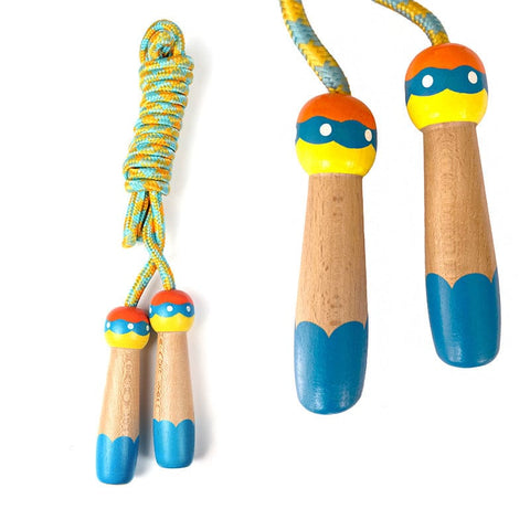 Darrahopens Baby & Kids > Baby & Kid's Toys > Outdoor Play Equipment Adjustable Kids Skipping Rope - Wooden Handle & Cotton Rope - 285 cm - For Boys & Girls - Fitness & Games